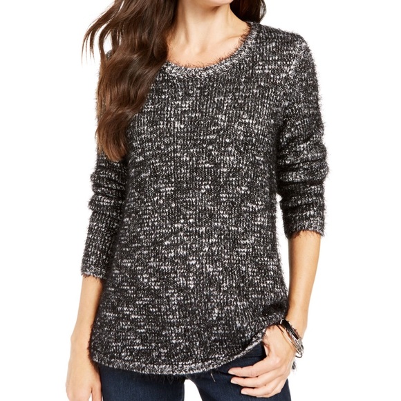 Style & Co. Sweaters Style Co Black Eyelash Sweater S Msrp 59